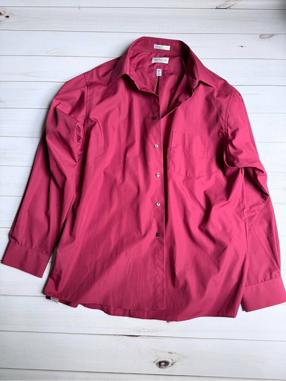 Van Heusen Men's Deep Rose Button-Up Dress Shirt